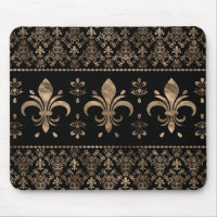 Luxury black and gold Fleur-de-lis ornament