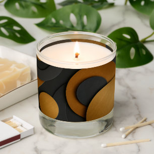 Luxury Black and Gold Geometric Abstract Design Scented Candle