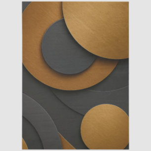 Luxury Black and Gold Geometric Abstract Design Tissue Paper