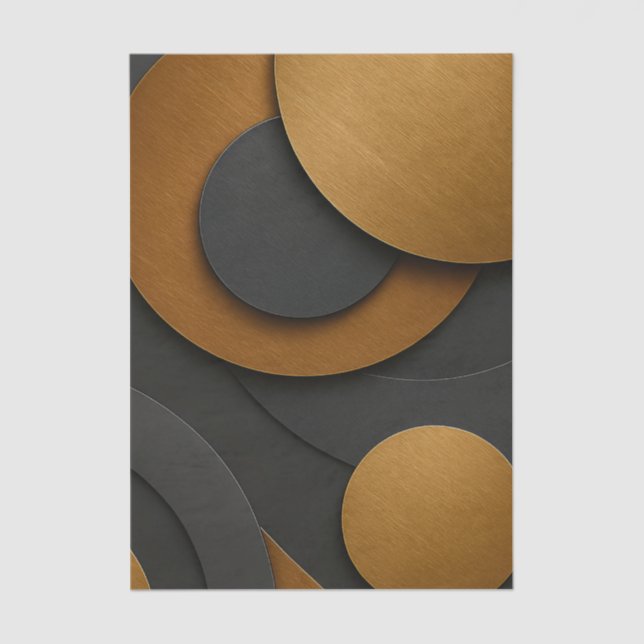 Luxury Black and Gold Geometric Abstract Design Tissue Paper (Front)
