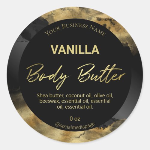 Luxury Black And Gold Ink Product Labels