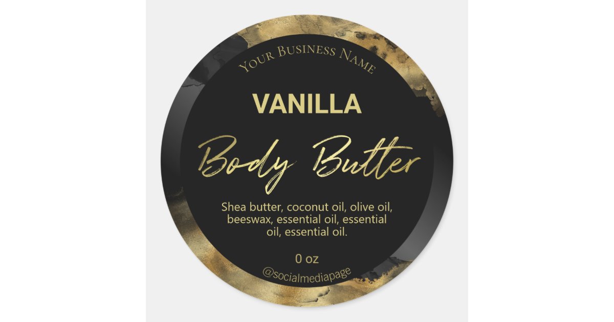 Luxury Black And Gold Ink Product Labels | Zazzle