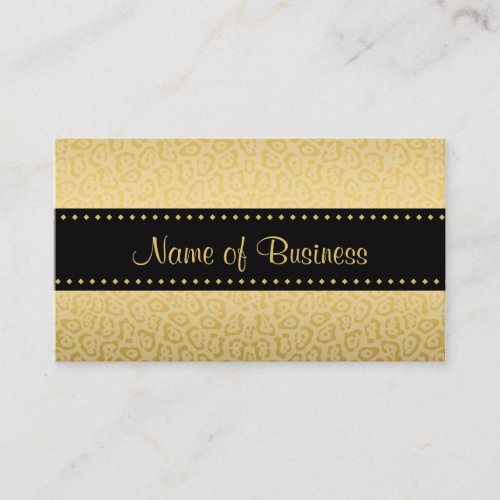 Luxury Black and Gold Jaguar Animal Print Business Card