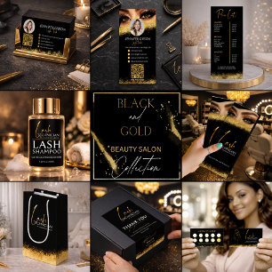 Luxury Black and Gold Lash Tech Price List  Poster