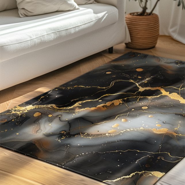 Luxury black and gold marble background rug (Creator Uploaded)