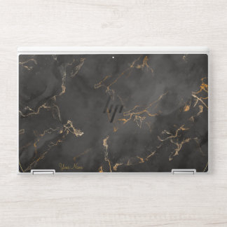Luxury black and gold marble laptop skin. HP laptop skin