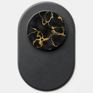 Luxury black and gold marble pattern glam design PopSocket