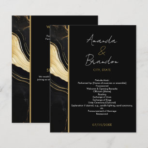 Luxury Black and Gold Marble Photo Wedding
