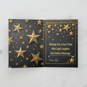 Luxury Black and Gold New Year Greeting Card