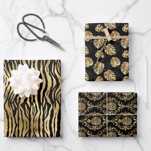 Luxury Black and Gold Pattern Exclusive Gift Wrapping Paper Sheets