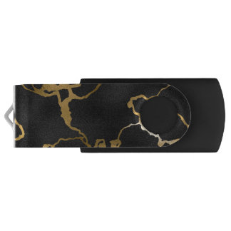 Luxury black and gold pattern glam design flash drive