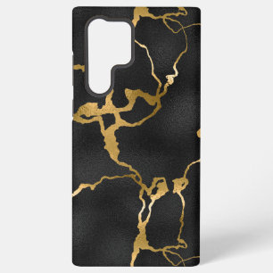 Luxury black and gold pattern glam design samsung galaxy s22 ultra case