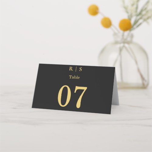 Luxury Black and Gold Wedding Place Card