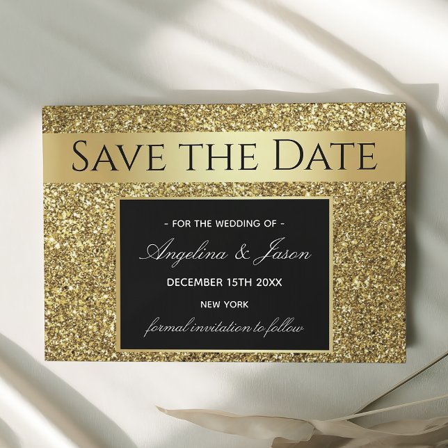 Luxury Black and Gold Wedding Save The Date (Creator Uploaded)
