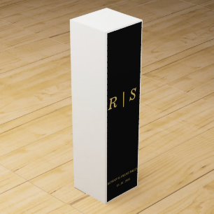Luxury Black and Gold Wedding Wine Gift Box