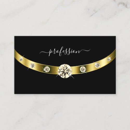 Luxury Black and Gold with Monogram Professional Business Card