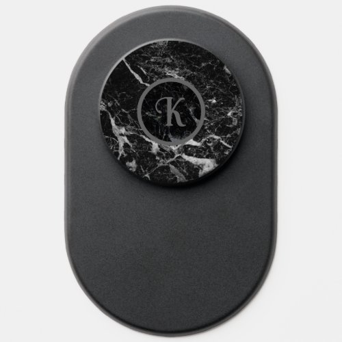 Luxury black and gray marble texture PopSocket