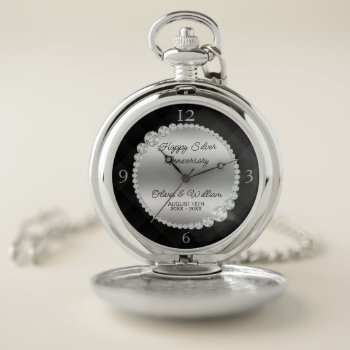 Luxury Black And Silver Diamonds Pocket Watch by gogaonzazzle at Zazzle