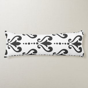 Luxury Black and White Damask Body Pillow
