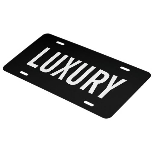 Luxury Black and White License Plate Zazzle