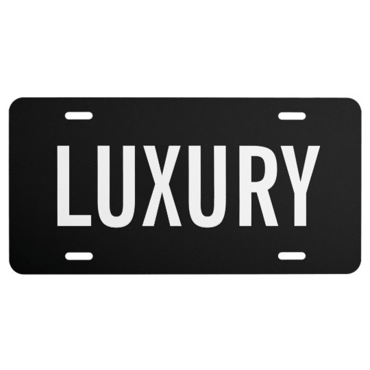 luxury-black-and-white-license-plate-zazzle