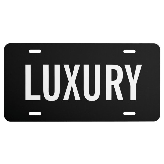 Luxury Black and White License Plate (Front)