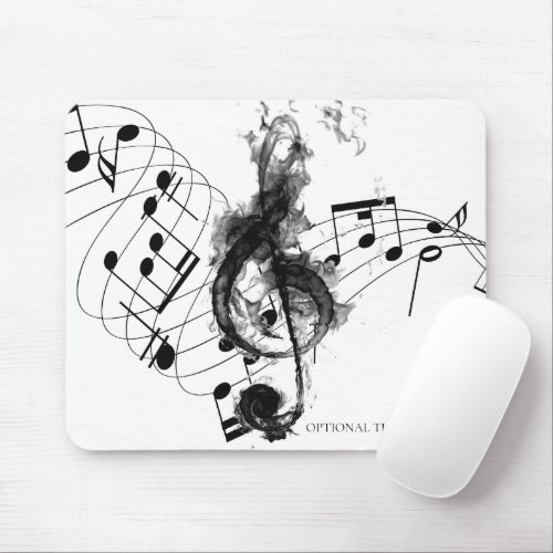 Luxury black and white Music Note Mouse Pad