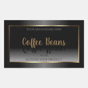 Luxury Black and White Product Labels Gold Frame