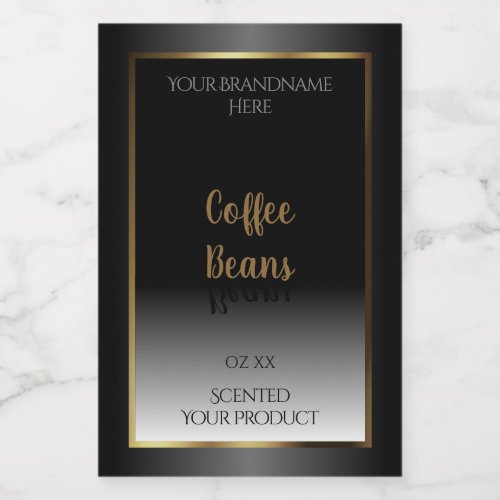 Luxury Black and White Product Labels Gold Frame