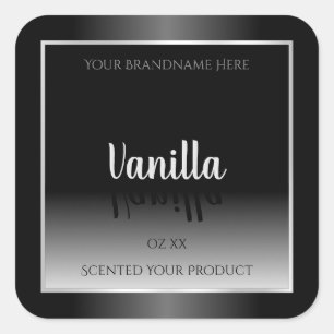 Luxury Black and White Product Labels Silver Frame