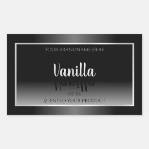 Luxury Black and White Product Labels Silver Frame