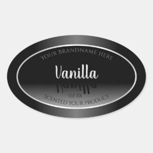 Luxury Black and White Product Labels Silver Frame