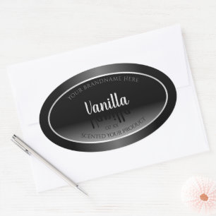 Luxury Black and White Product Labels Silver Frame