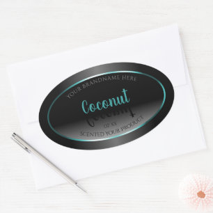 Luxury Black and White Product Labels Teal Frame
