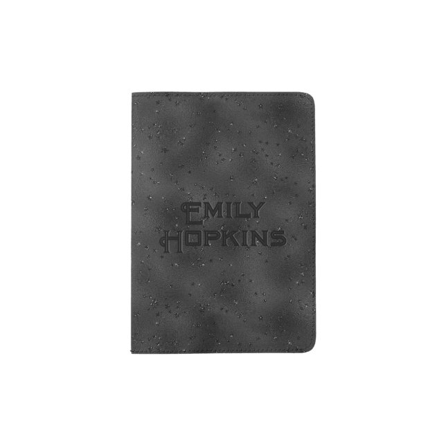 Luxury black background passport holder (Front)