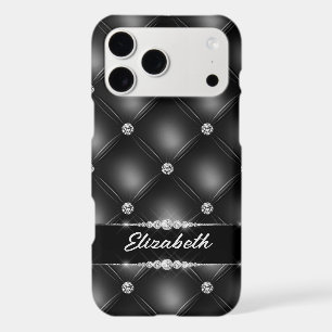 Luxury Black Bling Sparkle Diamond Custom Name iPhone 17 Pro Max Case