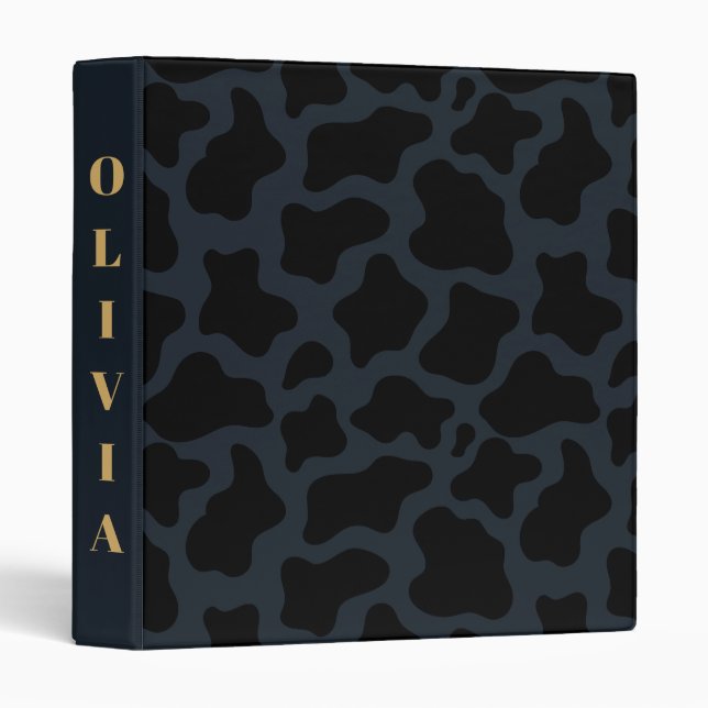Luxury Black Camo Pattern 3 Ring Binder (Front/Spine)