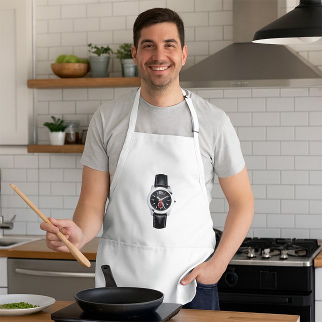 Luxury Black Chronograph Watch Stylish Timepiece  Adult Apron (Creator Uploaded)