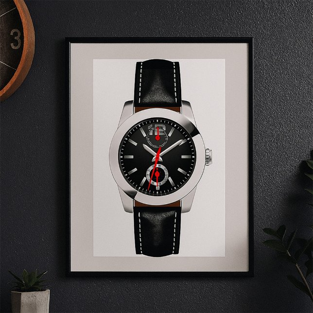 Luxury Black Chronograph Watch Stylish Timepiece  Poster (Creator Uploaded)