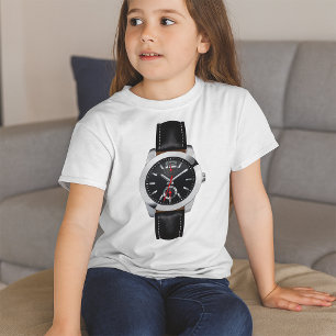 Luxury Black Chronograph Watch Stylish Timepiece T-Shirt