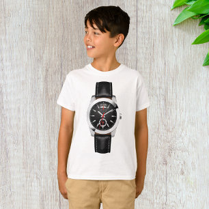 Luxury Black Chronograph Watch Stylish Timepiece T-Shirt