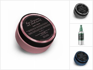 Luxury Black Cosmetic Labels with Faux Foil Trim