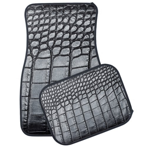 Luxury Black Crocodile Skin Texture Car Floor Mat