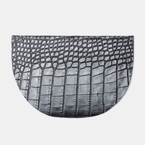 Luxury Black Crocodile Skin Texture Doormat