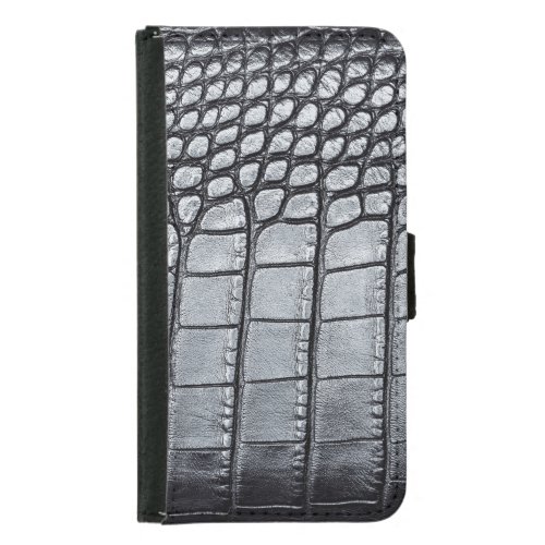 Luxury Black Crocodile Skin Texture Samsung Galaxy S5 Wallet Case