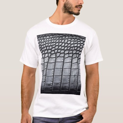 Luxury Black Crocodile Skin Texture T_Shirt