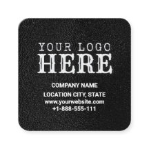 Luxury Black Custom Logo & QR Code Square Business
