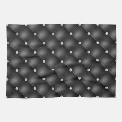 Luxury Black Diamond Tufted Pattern Kitchen Towel