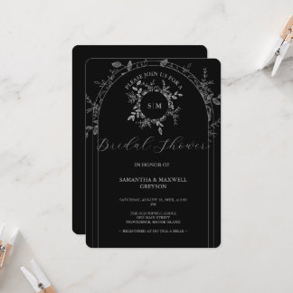Luxury Black elegant Bridal Shower Invitations