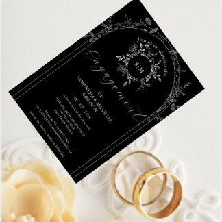 Luxury Black elegant engagement Invitation